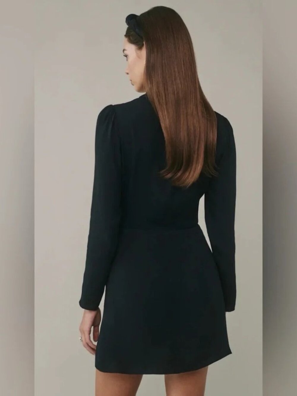 Black Reformation Hugh Dress With Gold Buttons, XS - Picture 3 of 6